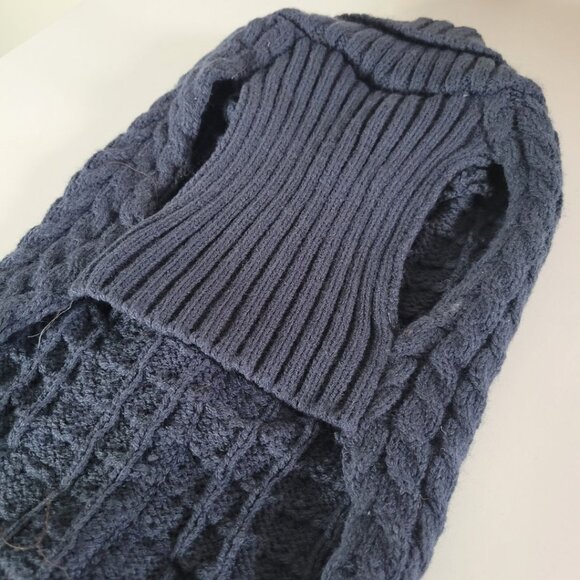 Small Dog‎ Sweater Knit Size Medium Puppy Canine Pet Animal Blue Old Man Dapper - Picture 4 of 11